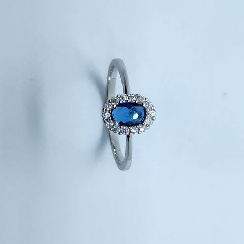 Lady Diana Blue Halo Ring