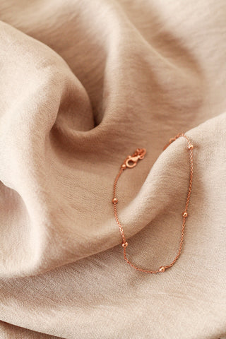 Rosegold plated 925 ball anklet