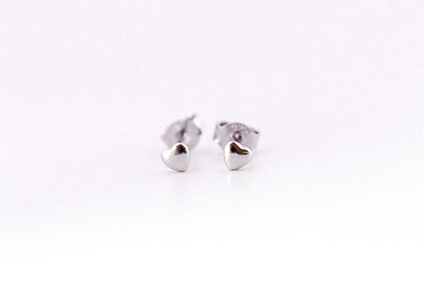 Sterling silver mini heart studs