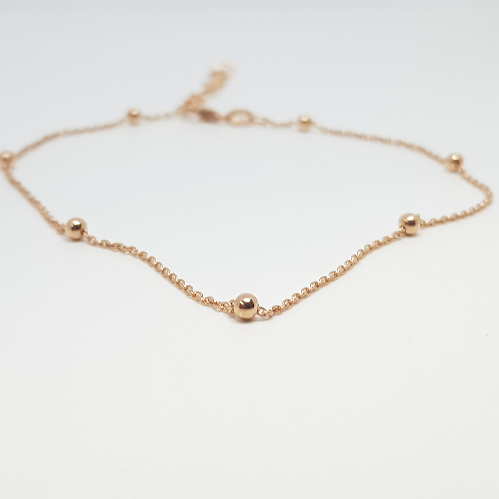 Rosegold plated ball anklet