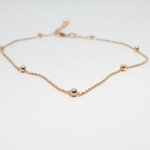 Rosegold plated ball anklet