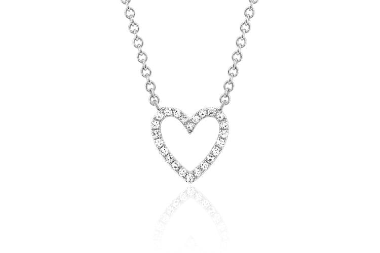 Sterling silver open heart necklace